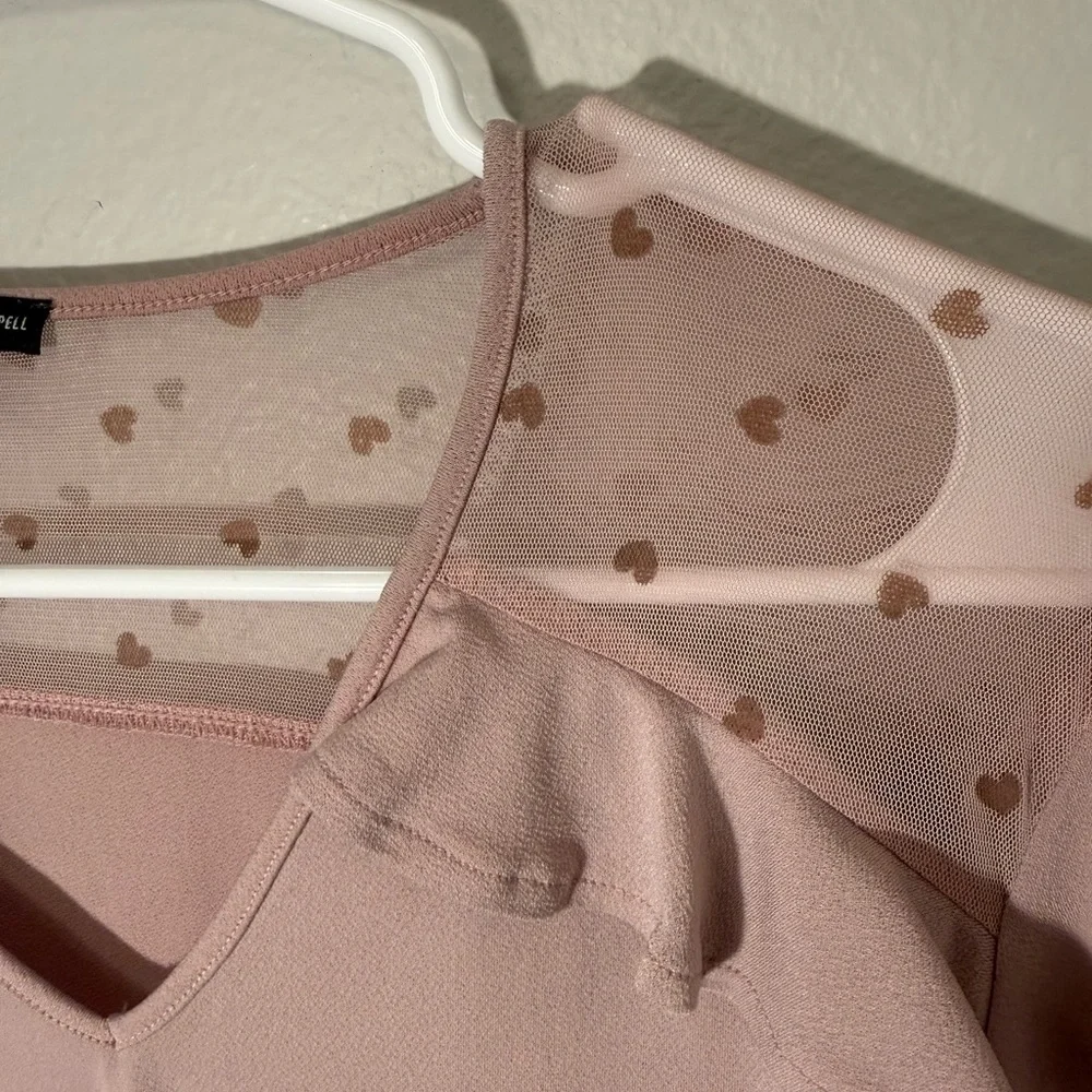 Adrianna Papell Blush/Lavendar Heart Detail Blouse - Picture 2 of 5